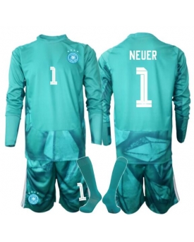 Billige Fotballdrakt Tyskland Manuel Neuer #1 Keeper Replika Hjemmedraktsett Barn VM 2026 Langermet (med bukser)